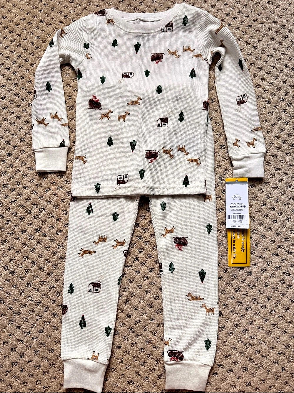 NWT Carters Kids Printed Pajama Set.  3 T